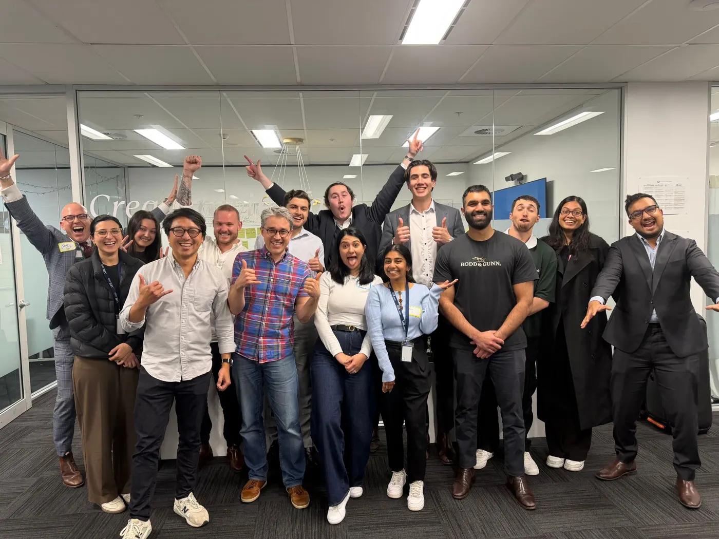 The Legal Home Loans team celebrating at the end of their Learn and Build workshop